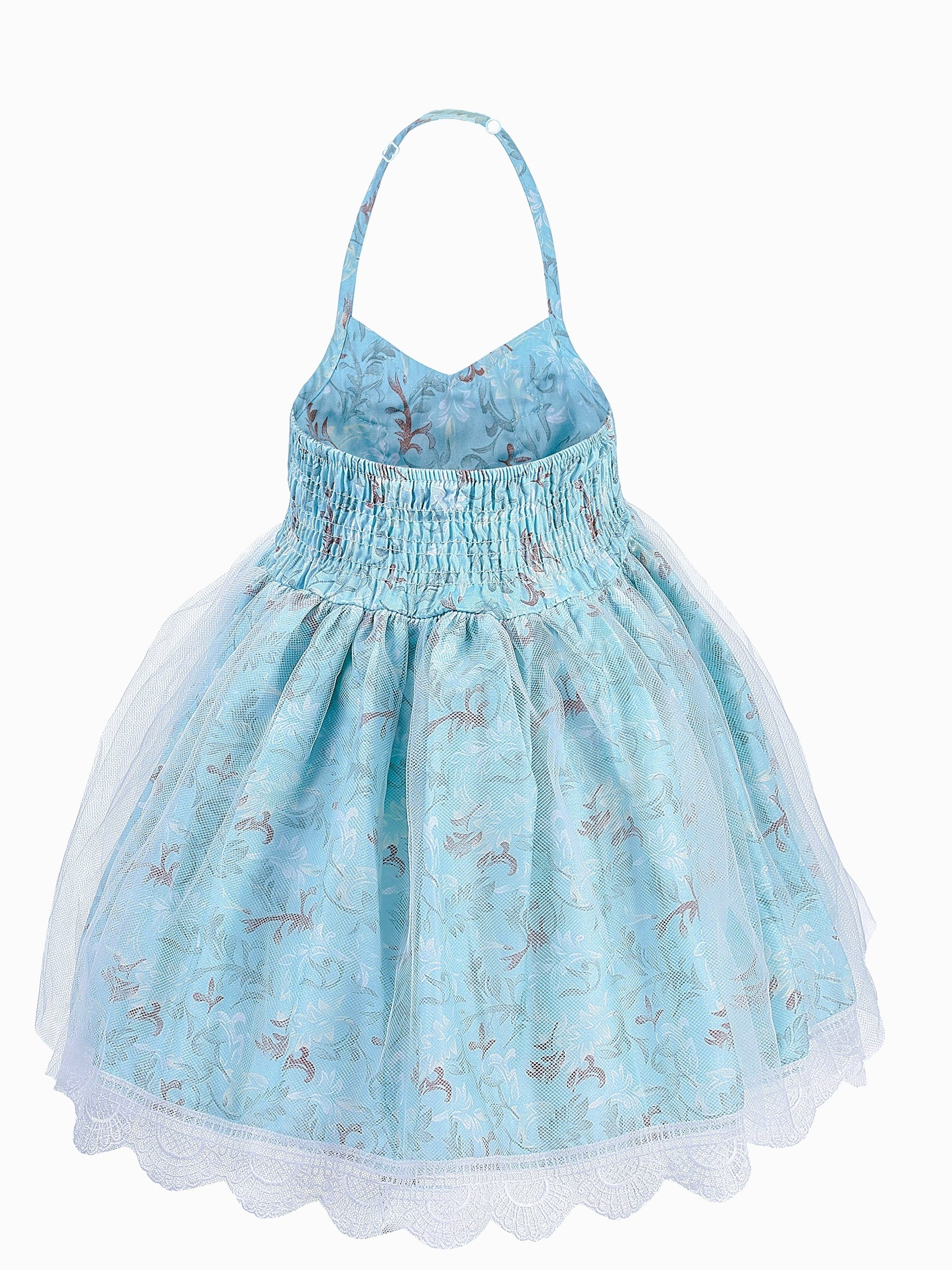 Vintage Toddler Halter Neck Dress with Tulle Lace - Baby Girl Summer Dress