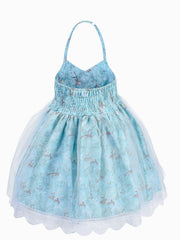Vintage Toddler Halter Neck Dress with Tulle Lace - Baby Girl Summer Dress