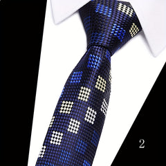 7 Men's Formal Polyester Silk Tie Checkered Necktie
