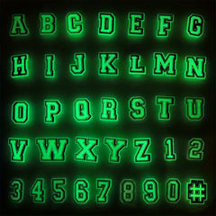 37pc Glow In The Dark Shoe Decoration Letters Numbers Charms