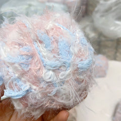 DIY Hand Mixed Line Mohair Yarn For Knitting Crochet Tassel Blend Yarn 50g