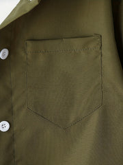 Boy's 2pcs Shirt & Cargo Pants Set Short Sleeve Top Outfit Kids Clothes