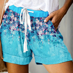 Women's Plus Floral Print Drawstring Shorts