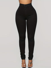 High Waist Skinny Leggings Casual Solid Leggings