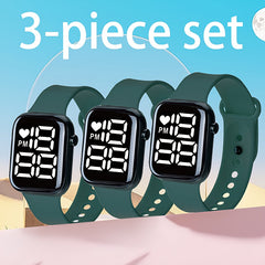 Boho Style Digital Watches Sporty Silicone Strap Plastic Case