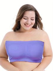 3 Pack Plus Size Seamless Tube Bra Set Women's Plus Medium Stretch Bra Set