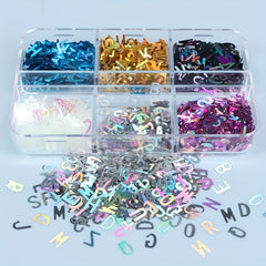 Holographic Alphabet Glitter Flakes Resin Mold Filler