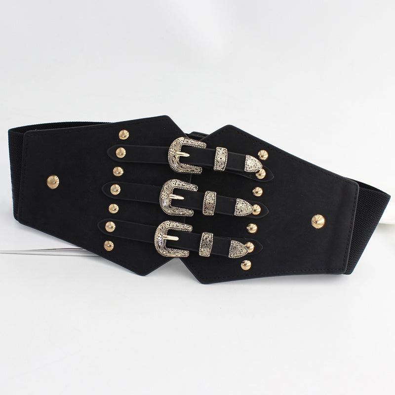 Women's Western Corset Belt Elastic Waist Belts for Dresses