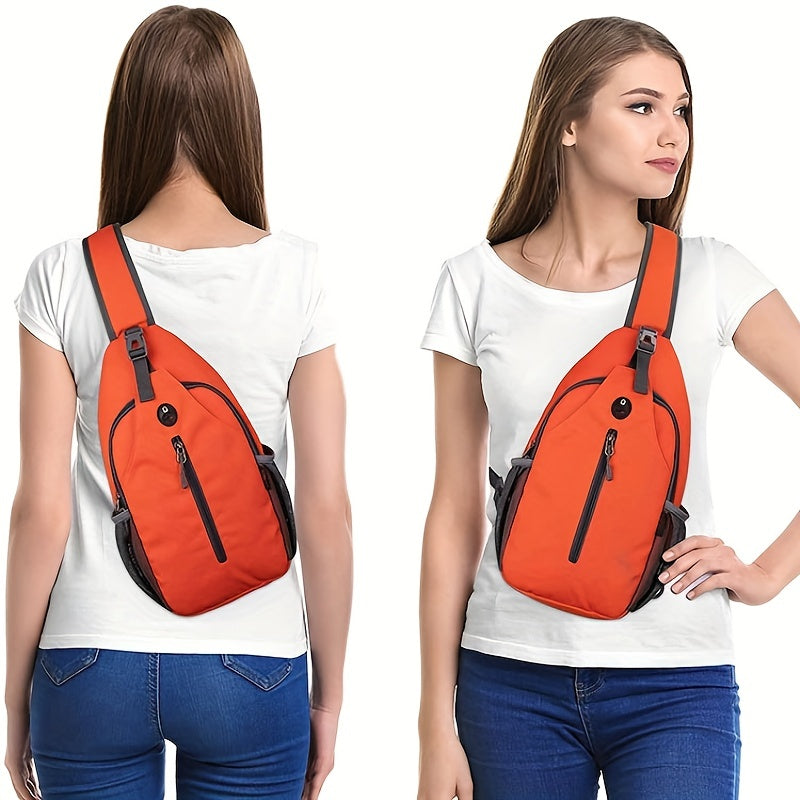 Sporty Chest Bag Zipper Crossbody Bag