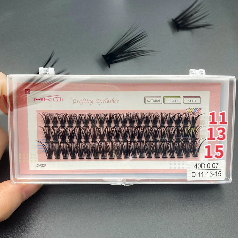 60 Cluster Lashes 40D D Curling Mix 10 12 14mm DIY Eyelash Extension