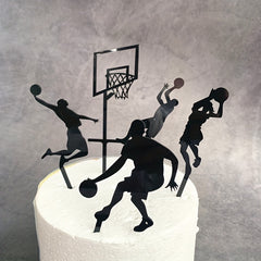 5pcs Boys Basketball Scene Cake Decoration Set