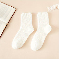 3 Pairs Warm Fuzzy Socks Soft Mid Tube Stockings
