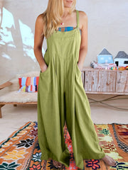 Casual Overalls Women's Plus Wide Leg Jumpsuit