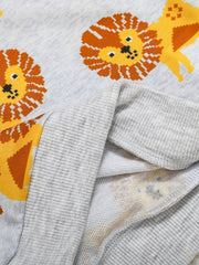Lion Print Boys Sweatshirt Long Sleeve Crew Neck Tops