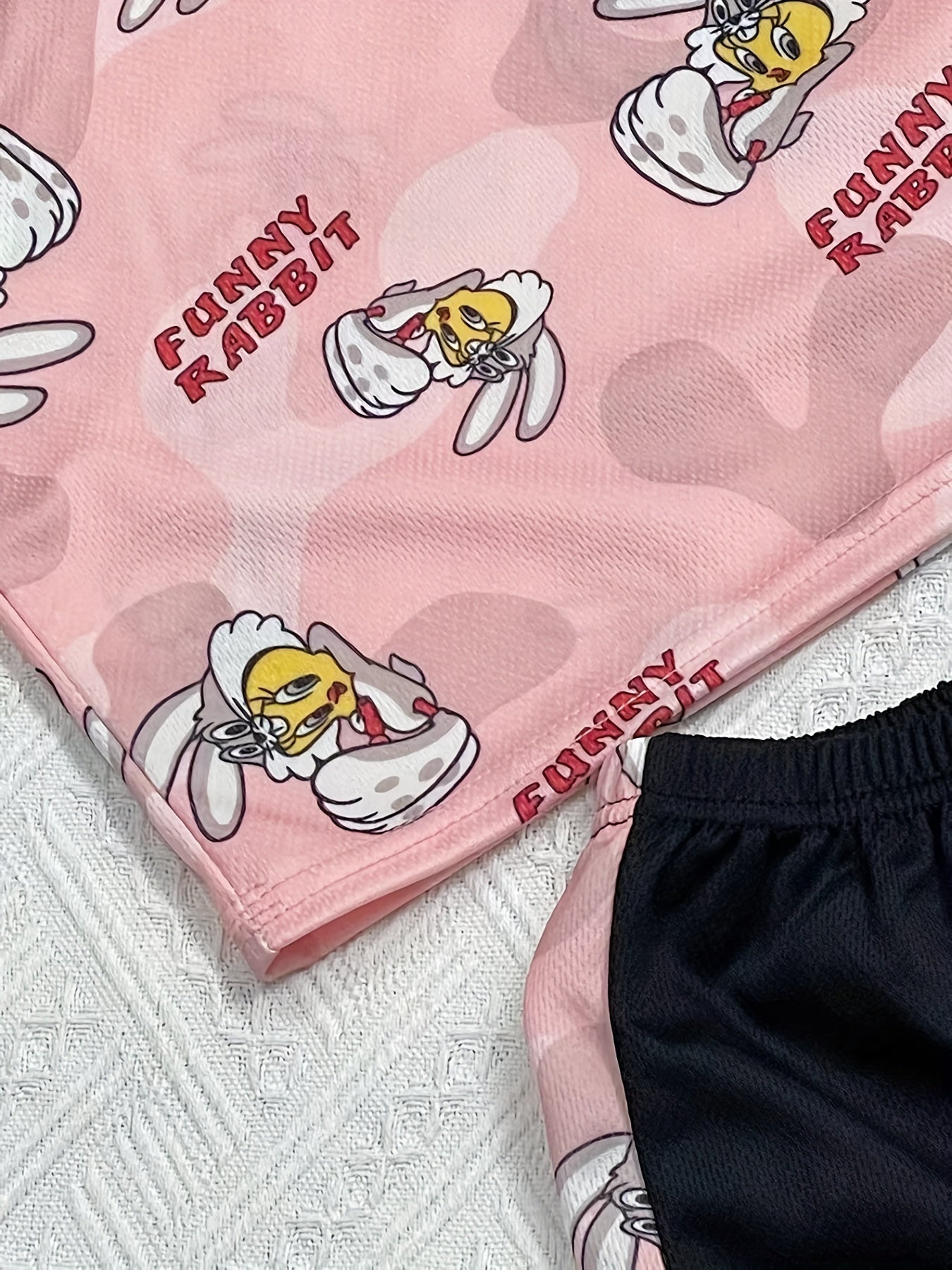 Boys Funny Rabbit Casual Outfit T shirt & Shorts Summer Clothes Sets