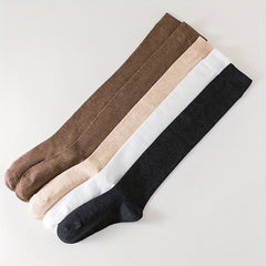 5 Pairs Boys Casual Over the Knee Socks for Spring Autumn