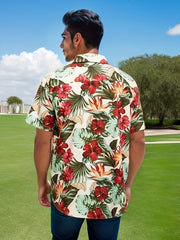 Men's Floral Pattern Short Sleeve Hawaii Shirt