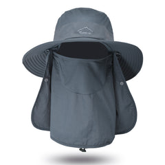 Quick Dry Boonie Men Hat with Face Mask Sun Protection Cap for Fishing