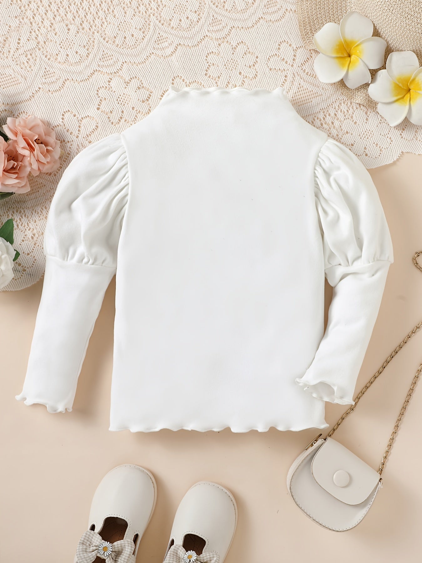 Girls' Ruffle Long Sleeve Pullover Top for Toddler Kids