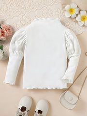 Girls' Ruffle Long Sleeve Pullover Top for Toddler Kids