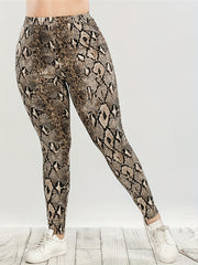 Snake Print High Waist Yoga Leggings for Women