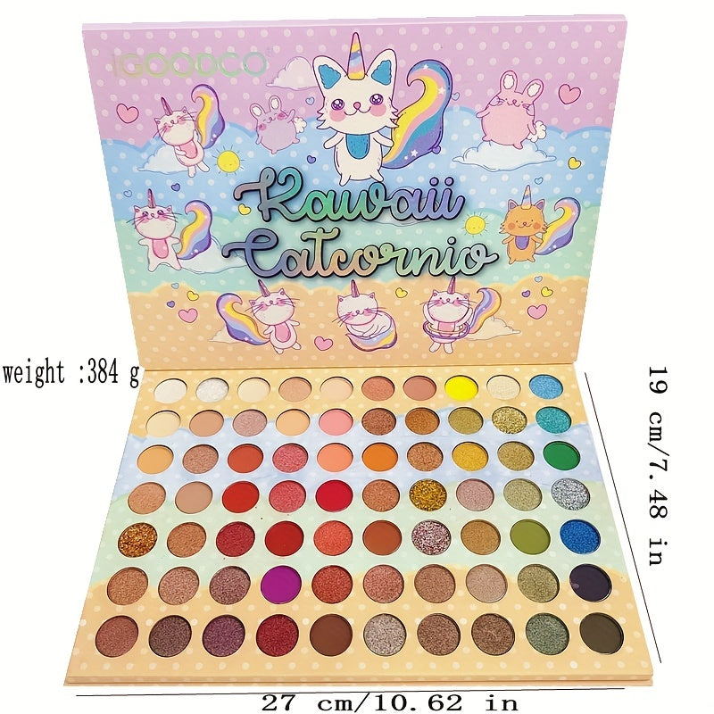 Anime Rainbow Cat Eyeshadow Palette - 70 Colors
