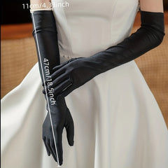 Satin Long Gloves for Prom Party Vintage Women