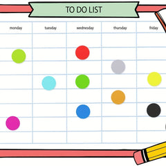 15pcs 1.27cm Round Neon Coding Dot Label 7 Colors Wheel Sticker