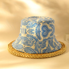 Paisley Print Reversible Bucket Hat for Women