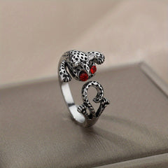 Gothic Vintage Peafowl Ring Zircon Adjustable Cuff Ring