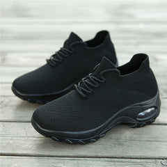 Lace Up Weaving Socks Shoes Air Cushion Running Sports Shoes Women's Footwear