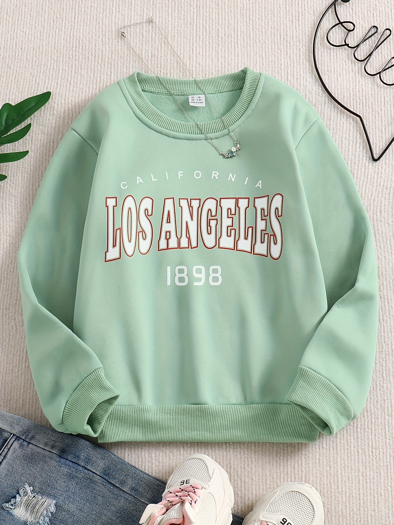 Girl's LOS ANGELES Crew Neck Sweatshirt Top