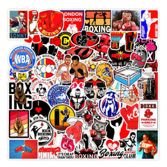 50Pcs Boxing Sport Doodle Waterproof Stickers for Mobile Phone Computer