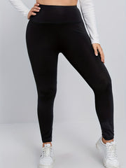 Solid Tummy Control Leggings High Rise High Stretch