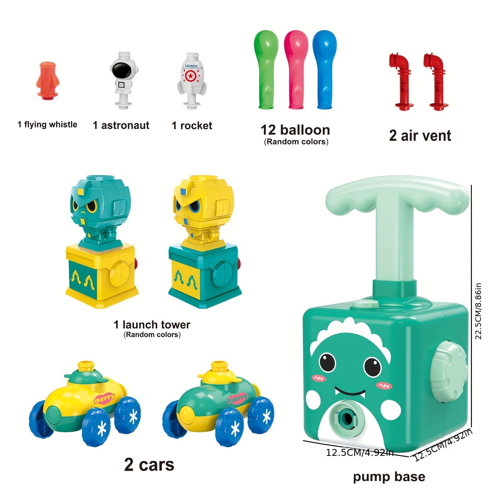 Christmas Toy Set Santa Claus Balloon Car & Flying Whistle Power Balloon