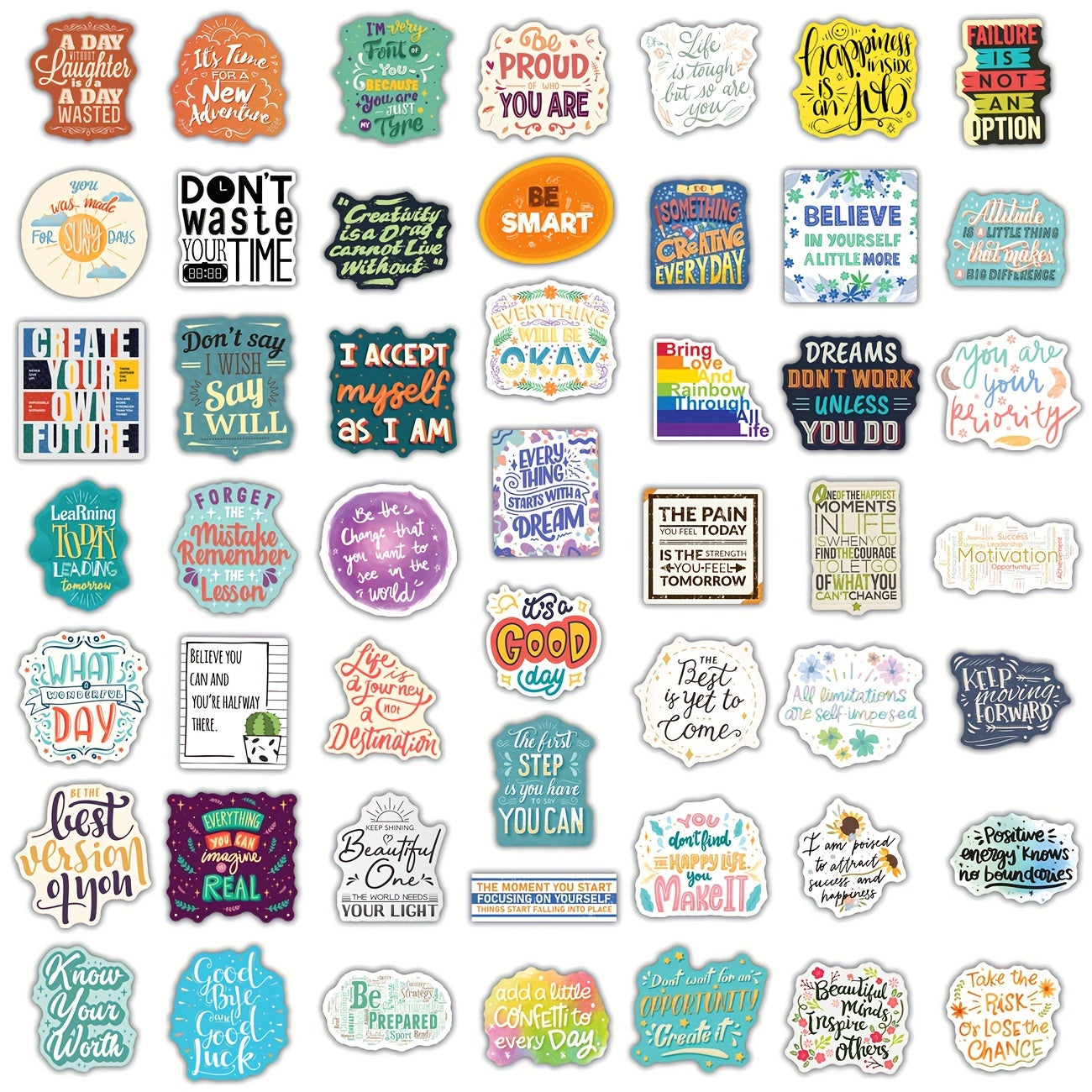 100pcs Motivational Vinyl Stickers for Laptops and Bottles