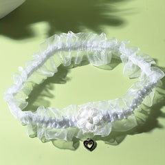 Flower Faux Pearl Garters Wedding Bridal Garter Belt