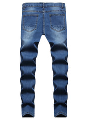 Slim Fit Ripped Jeans Mens Distressed Denim Pants Spring Summer