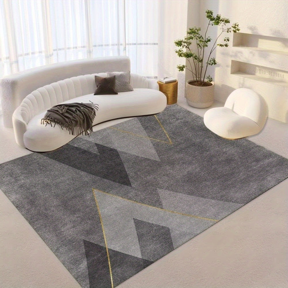 Large Area Rug Modern Crystal Velvet Non-slip Soft Polyester Mat