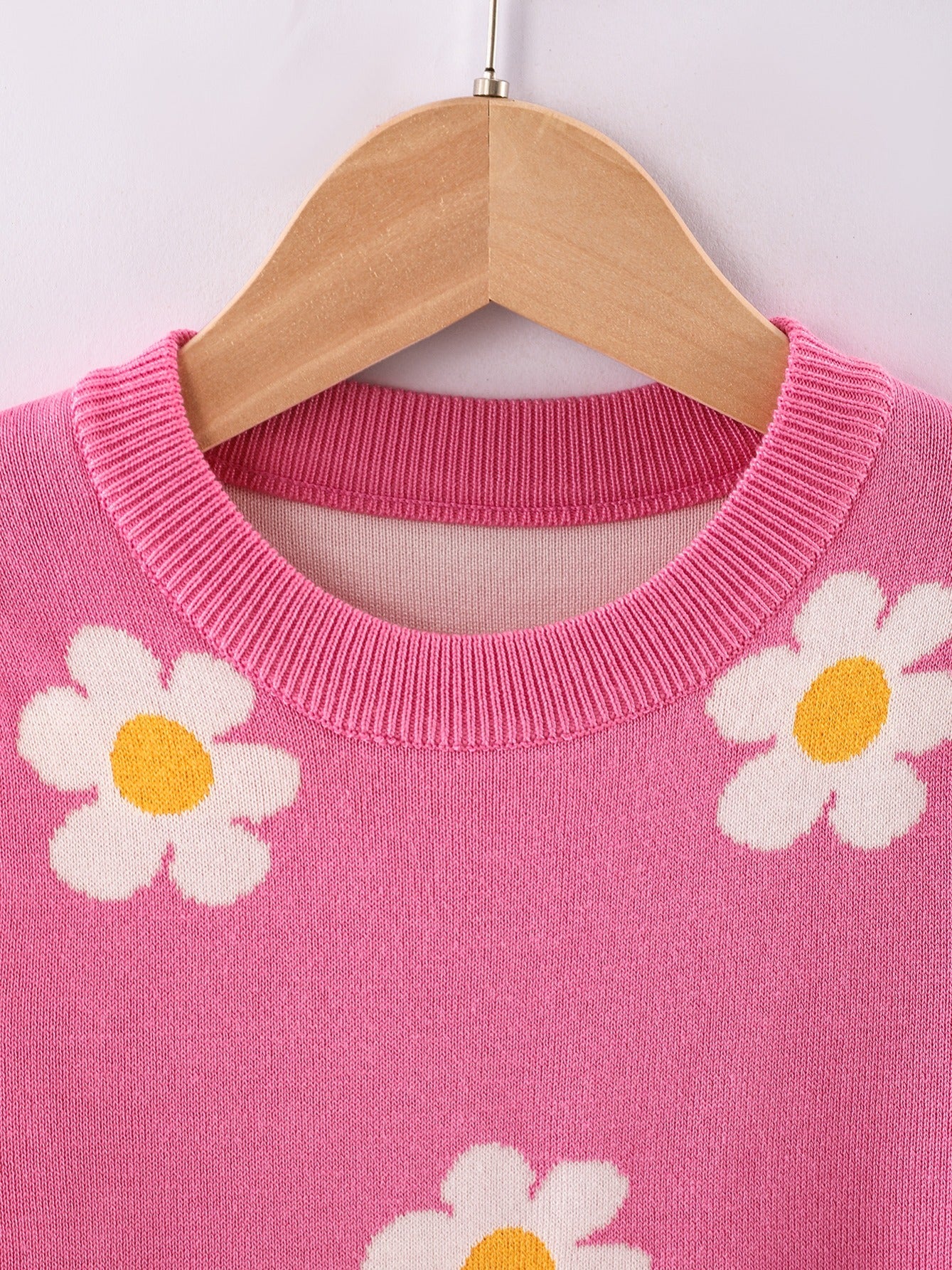 Girls Winter Sweater - Flower Pattern