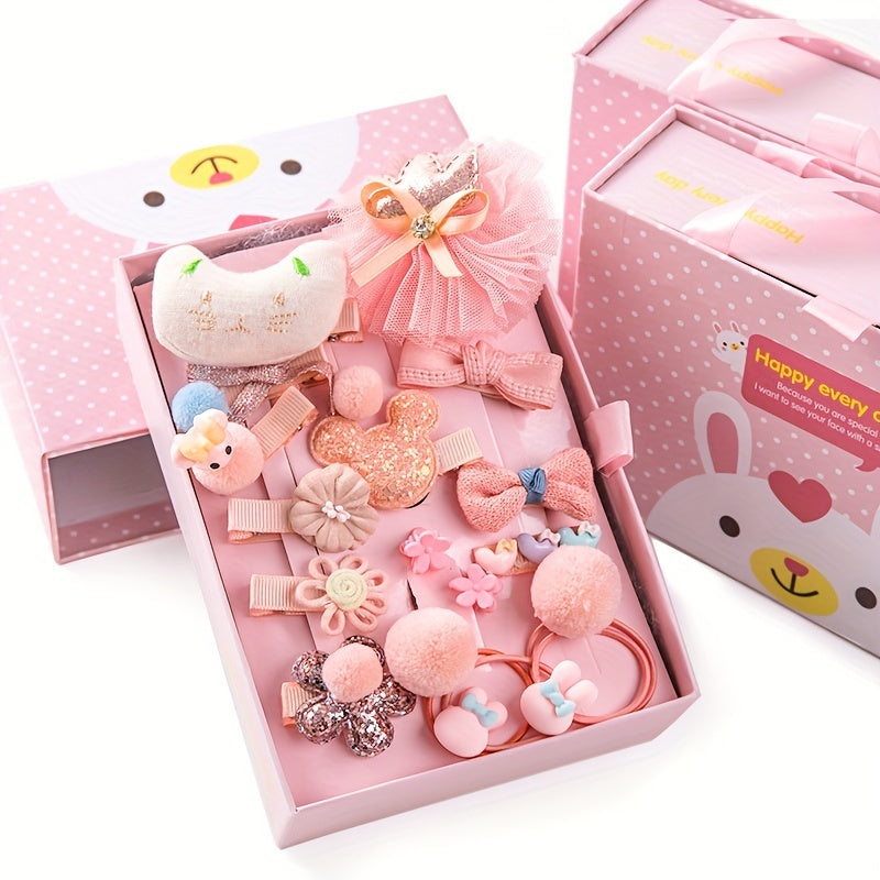 18pcs Baby Girls Hair Accessories Set for Birthday Holiday Gift