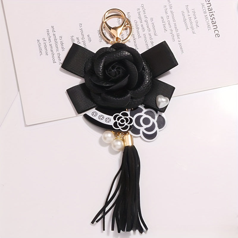 Camellia Tassel Key Chain Bag Charm Ornament
