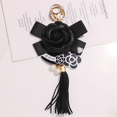 Camellia Tassel Key Chain Bag Charm Ornament