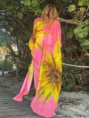 Sunflower Print 2 Piece Set Sun Protection Clothing