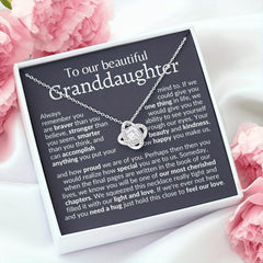 Granddaughter Zircon Flower Pendant Necklace Graduation Christmas Gift