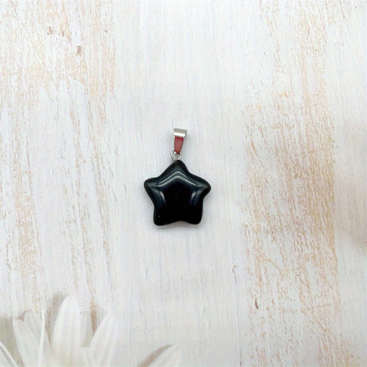 Natural Crystal Star Pendant Healing Gemstone Men