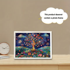 Enchanting Night Sky Puzzle 1000pcs Starry Tree & Whimsical Village Scene