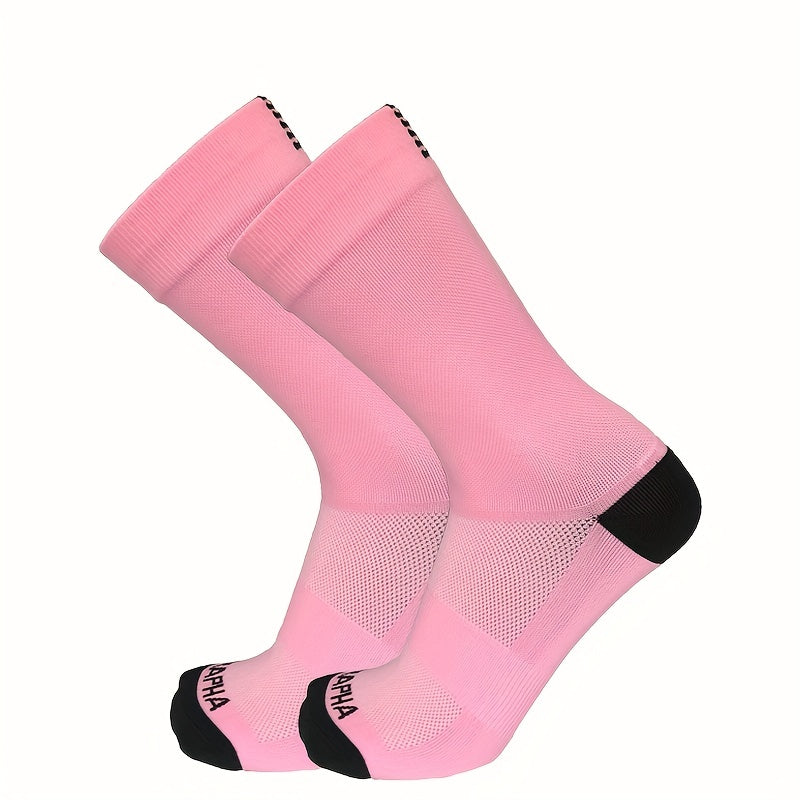 Unisex Mid Calf Anti-Odor Athletic Crew Socks for Running
