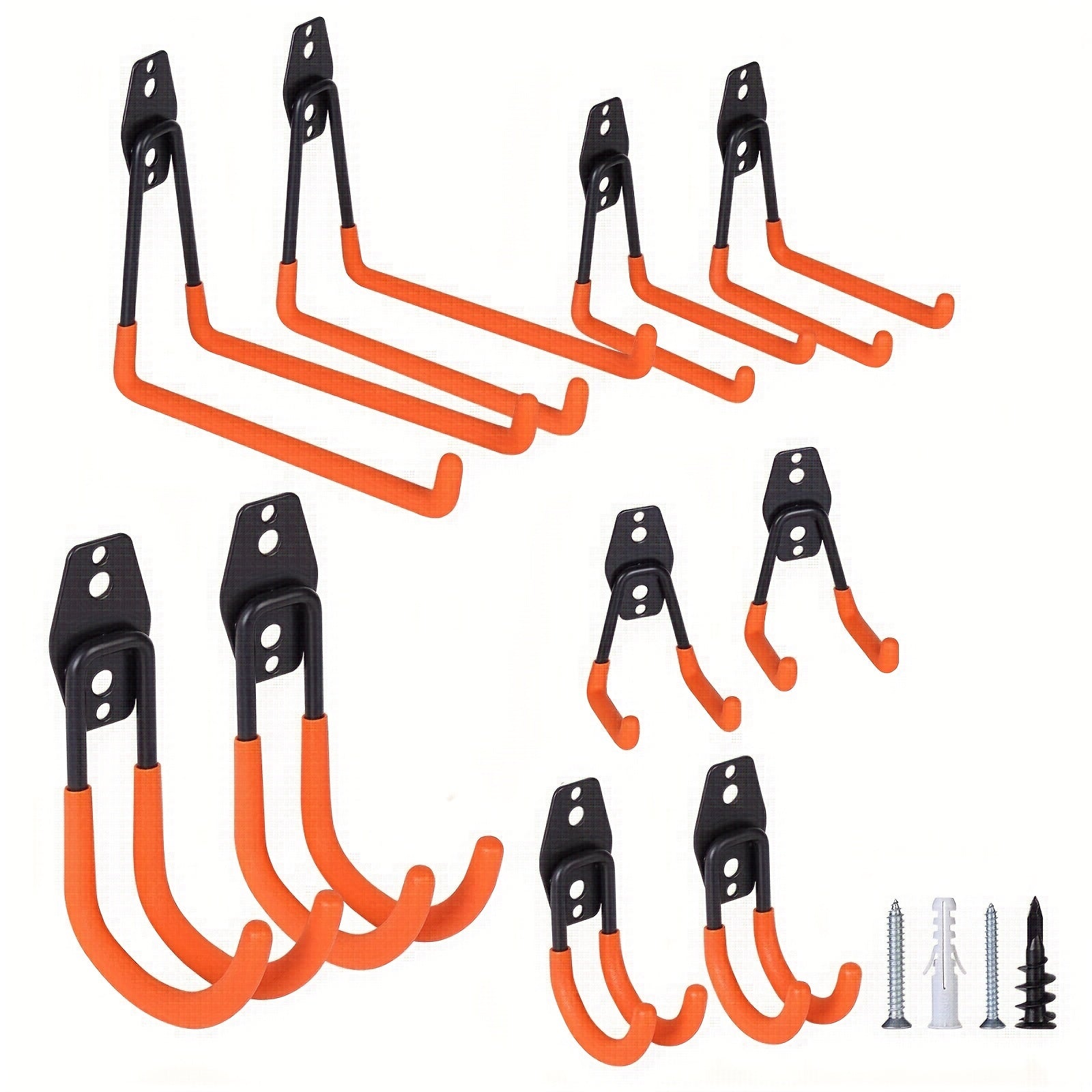 10pcs Frosted Steel Garage Storage Hooks Heavy Duty Garage Tool Hangers
