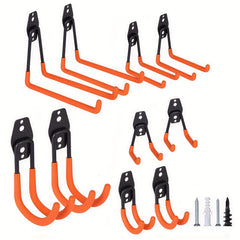 10pcs Frosted Steel Garage Storage Hooks Heavy Duty Garage Tool Hangers
